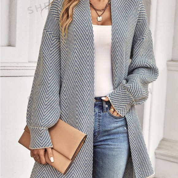 Beautiful NWT Chevron weave Aquamarine Sweater - Picture 6 of 7